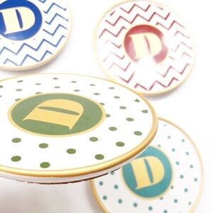 Target Monogram Letter D decorative coasters - set of 4